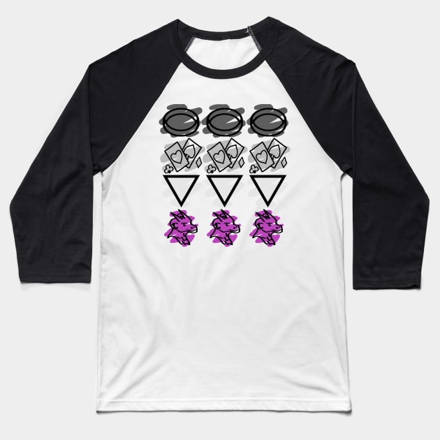 Asexual Pride Flag in Symbols! (Redesign) Baseball T-Shirt by DiamondsandPhoenixFire